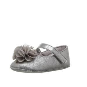 NEW BABY DEER baby girl's holiday shoes in silver